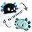 TeeTurtle - The Original Reversible Axolotl Plushie - Blue + Black - Cute Sensory Fidget Stuffed Animals That Show Your Mood