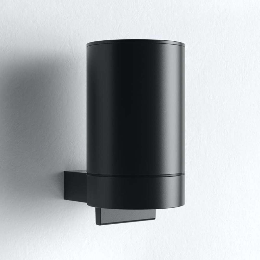 Keuco Plan Dispenser per sapone liquido, 280 ml, metallo nero opaco | Made in Germany, ricaricabile, incl. viti e tasselli, Spandisapone