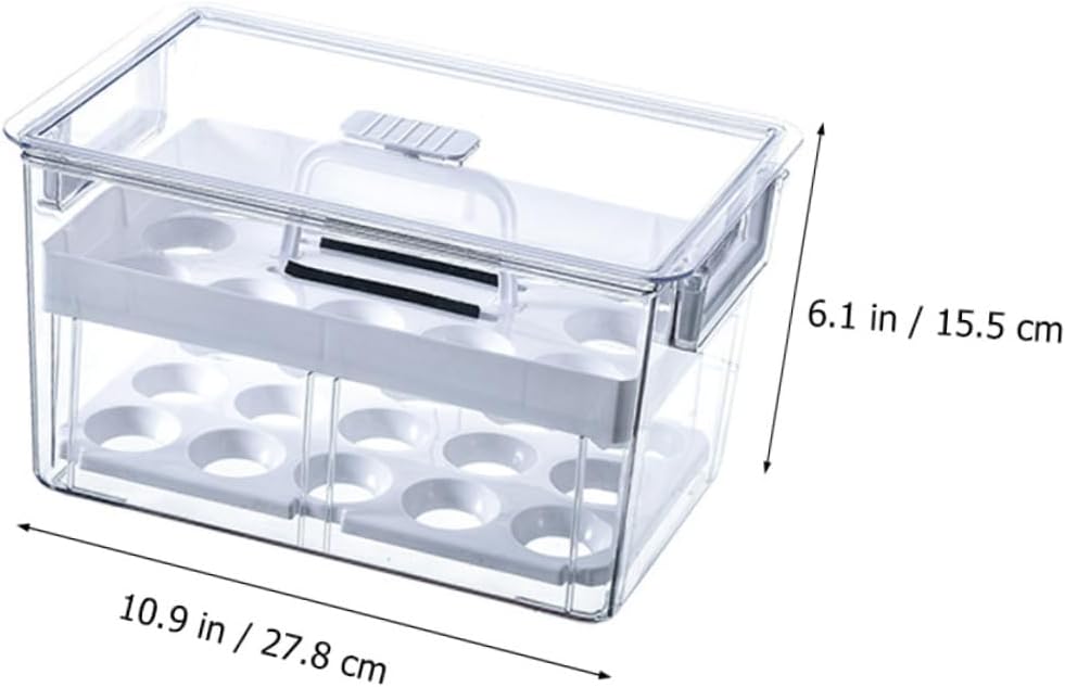 Angoily 1pc Refrigerator Egg Organizer Stackable Egg Storage Container Detachable Dividers Space-saving Design for Fridge and Freezer Prevents Collision