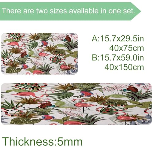 Lot de tapis de cuisine antidérapant lavable absorbant fleurs - 4
