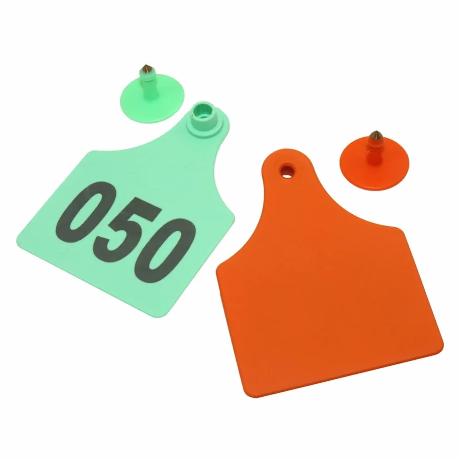 100 targhette per orecchie con animali grandi, 98 x 75 mm, in TPU, per digitare e digitare con animali della fattoria digitale (verde)