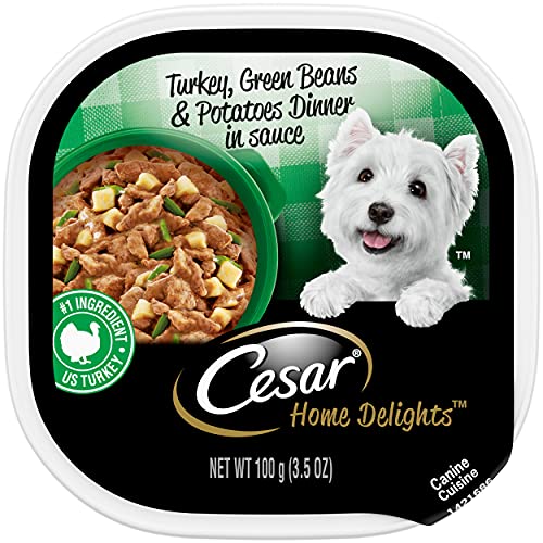 CESAR HOME DELIGHTS Wet Dog Food Turkey, Green Beans & Potatoes Dinner in Sauce, (24) 3.5 oz. Easy Peel Trays CESAR HOME DELIGHTS Wet Dog Food Turkey, Green Beans & Potatoes Dinner in Sauce, (24) 3.5 oz. Easy Peel Trays
