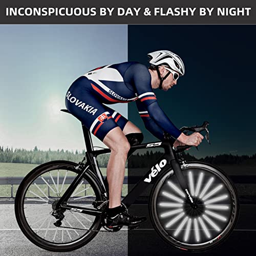 Samfolk 36PCS / 72PCS Kit Reflecteurs de Rayons, Catadioptre Velo Étanches et 360° Visibilité, Extra 24PCS / 48PCS Bande Reflechissante Rayon Velo - Image 5