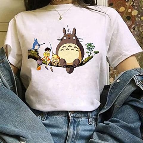 T Shirt Women Studio Ghibli Graphic T-shirt Funny Tshirt Top Tee-19661,S Cover