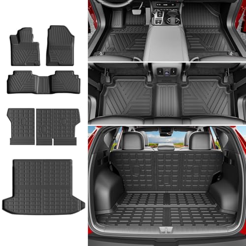 powoq Floor Mats Compatible with 2022 2023 2024 2025 2026 Tucson Cargo Mat with Backrest Mat Floor Liner TPE Replacement for 2022-2026 Tucson Accessories (Trunk Mat+Backrest Mat+Floor Mat)