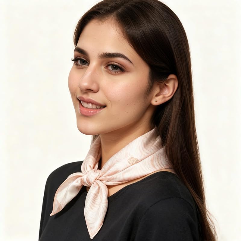 Image of ANDANTINO 100% Mulberry Silk Scarf -21 inch Square Neckerchief with Gift Packed