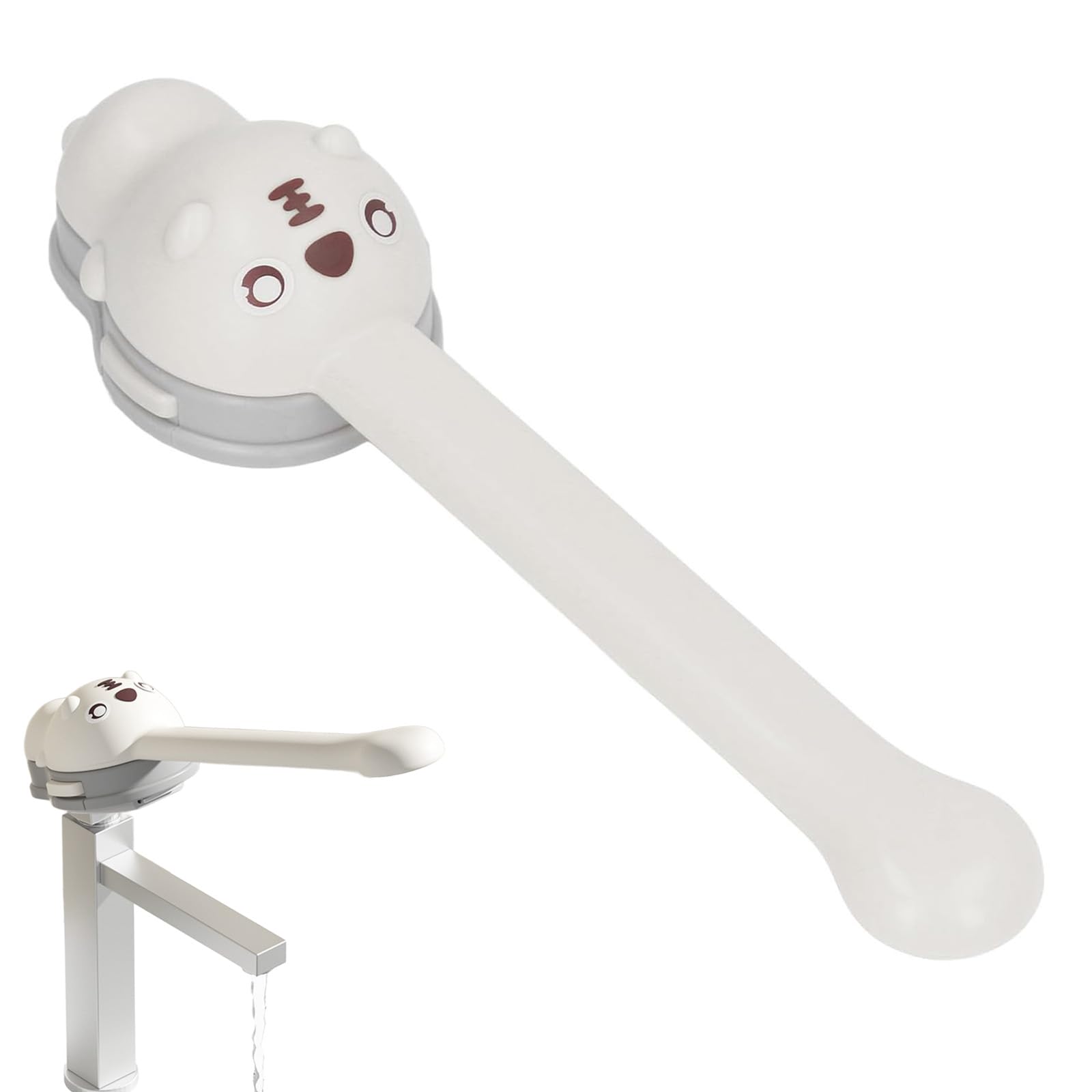 Extension De Poignée De Robinet, Extension De Poignée d'Évier d'Extension De Robinet, Extension De Poignée De Robinet Pour Enfants, Ensemble D'Extension De Poignée De Robinet (Blanc)