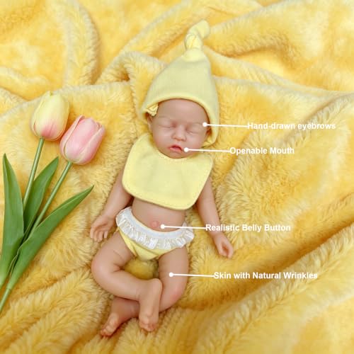 Muñeca de silicona bebé suave 6 pulgadas hecha a mano miniatura 5