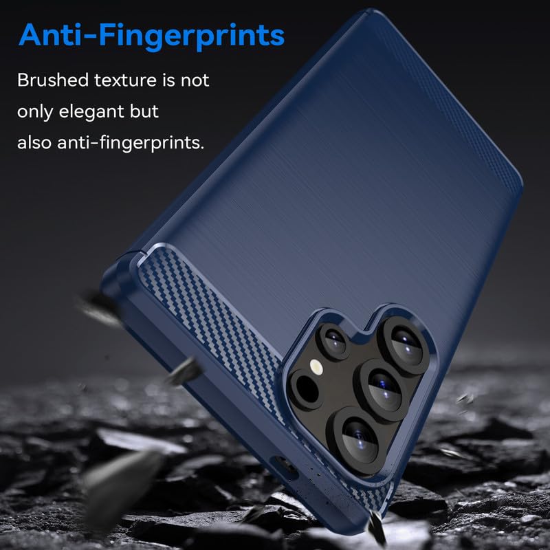 Image of Hybrid Carbon Fiber Back Case for Samsung Galaxy S25 Ultra (Blue)