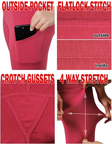 image for ODODOS High Waist Out Pocket Yoga Short Tummy Control Workout Running 