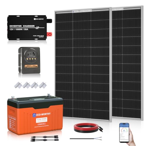 Image of ECO WORTHY 200Watt Solar Panel kit with Battery & Inverter for RV Off Grid