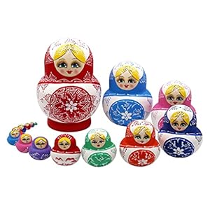 LYLY 15 stuks Russische nestpoppen, compatibel met kinderen, bloemenschilderij, Matroesjka, compatibel met…