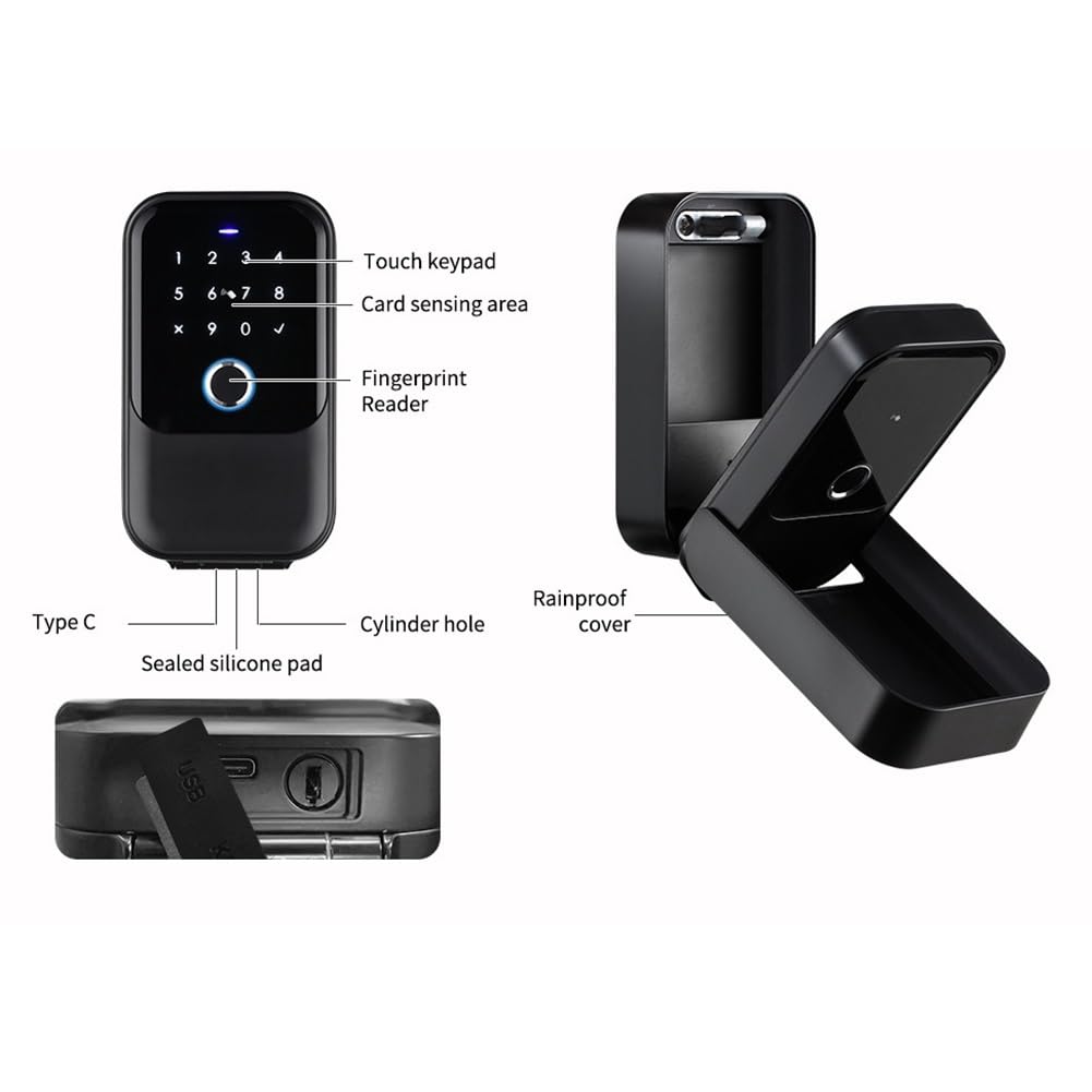 Smart Key Lock Box Tuya Ttlock App Wifi Waterdichte Muurbevestiging Vingerafdruk Deurslot Beveiliging Lockbox (Color : Ttlock app