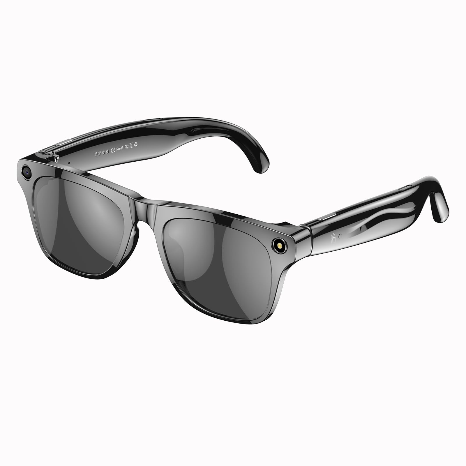 Yihou Smart Glasses AI Smart Glasses with Multiple Languages Translation Wide-Angle Camera Video Recording Image Recognition Indicator Light Calling Black-image-43