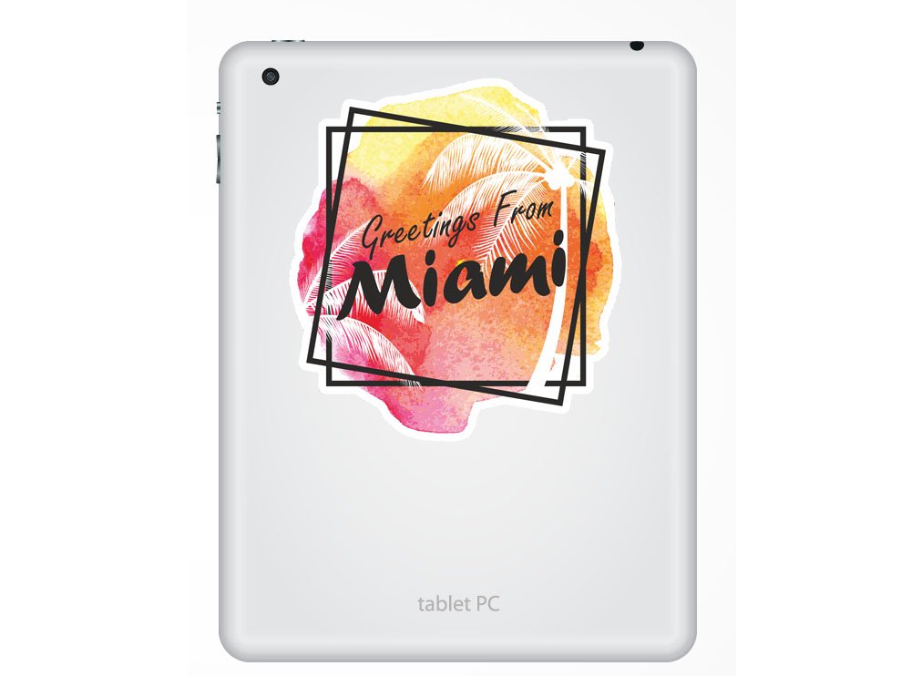 2 x 30cm/300mm saluti da Miami Adesivi vinilici bagagli di viaggio #7661