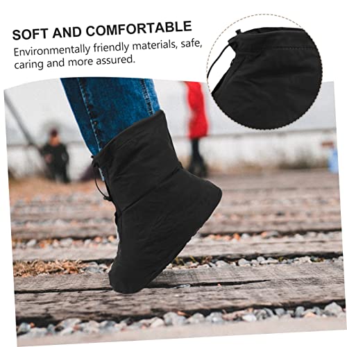 Par de fundas impermeables para calzado al aire libre, con cierre cremallera y antideslizantes, para ciclismo, senderismo y pesca, diseño reutilizable y duradero para días ventosos y nevados, color negro miniatura 6