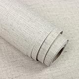 lenify Grasscloth Peel and Stick Wallpaper Beige and Gray Contact Paper 15.7inch x 118.1inch Textured Vintage Faux Linen Contact Paper Self Adhesive Removable Decorative Wallpaper for Cabinets
