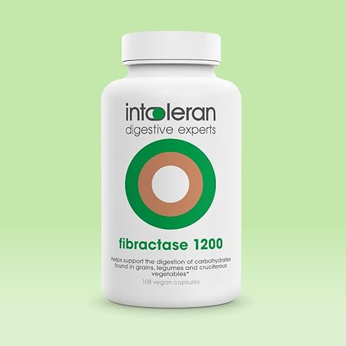 Miniatura 7 de Intoleran Enzimas digestivas Fibractase Forte - 108 cápsulas  Suplemento para la intolerancia a los fructanos y galactanos  Ayuda a digerir