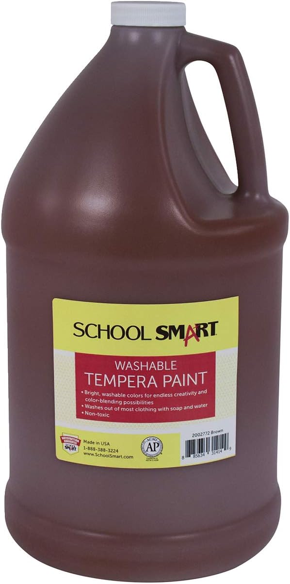 School SmartWashable Tempera Paint, Brown, 1 Gallon Bottle