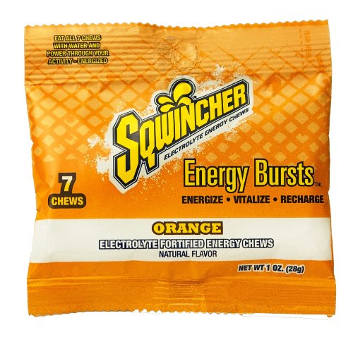 Sqwincher Electrolyte Chews, Fortified Energy Burst Pouch, Orange Flavor 010370-OR 7 (Box of 12)