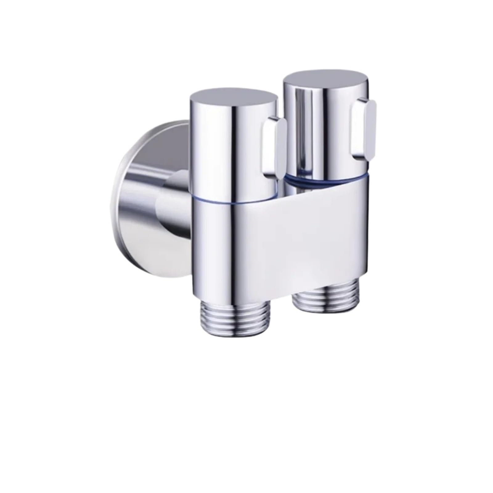 Bvhisehp Silver 1 Dual Control Angle Valve Water Separator Independent Switch For Washing Machine Toilet Spray Gun Faucet(Silver 1)