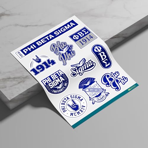 Calcomanías adhesivas Phi Beta Sigma para vasos y portátiles impermeables, juego de 10 piezas 7
