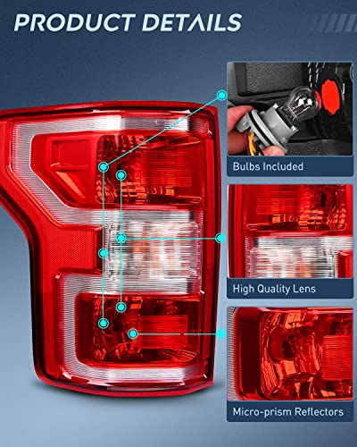 Image of Nilight Taillight Assembly for 2018 2019 2020 Ford F150 Driver Side