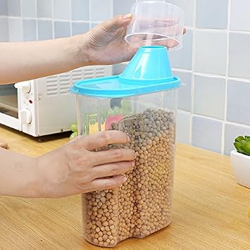 Home-organizer Tech 4-Piece Set Airtight Plastic Storage Canister Set, Food Saver Container (Small)