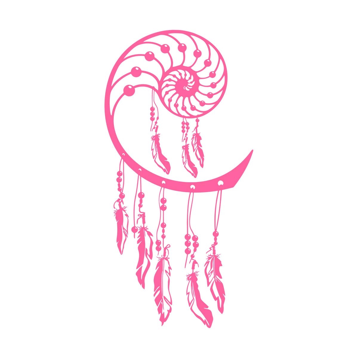 Modern Spiral of Fibonacci Dreamcatcher Wall Sticker Dream Feather Inspirational Quote Wall Decal Baby Nursery Kids Room Large - 44x89cm — image 1