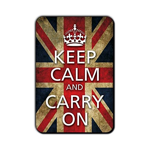 Posterboy 'Keep Calm and Carry on - Grunge UK' MDF Fridge Magnet (7.62 cm x 11.43 cm x 1 cm)