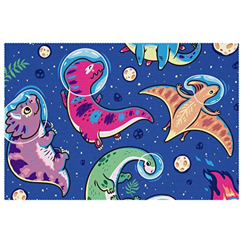 Set de table antitàche Oxford bleu dinosaure pour repas propre - 2