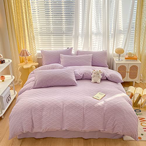 Mixixidi Pink Or Purple Or Green Or Blue White Duvet Cover King Size - Soft King Duvet Cover Set, 4 Pcs Duvet Covers With Zip Fastener, Duvet Cover Inches And Pillow Shams Spring Bedding Duvet Covers #TOP4