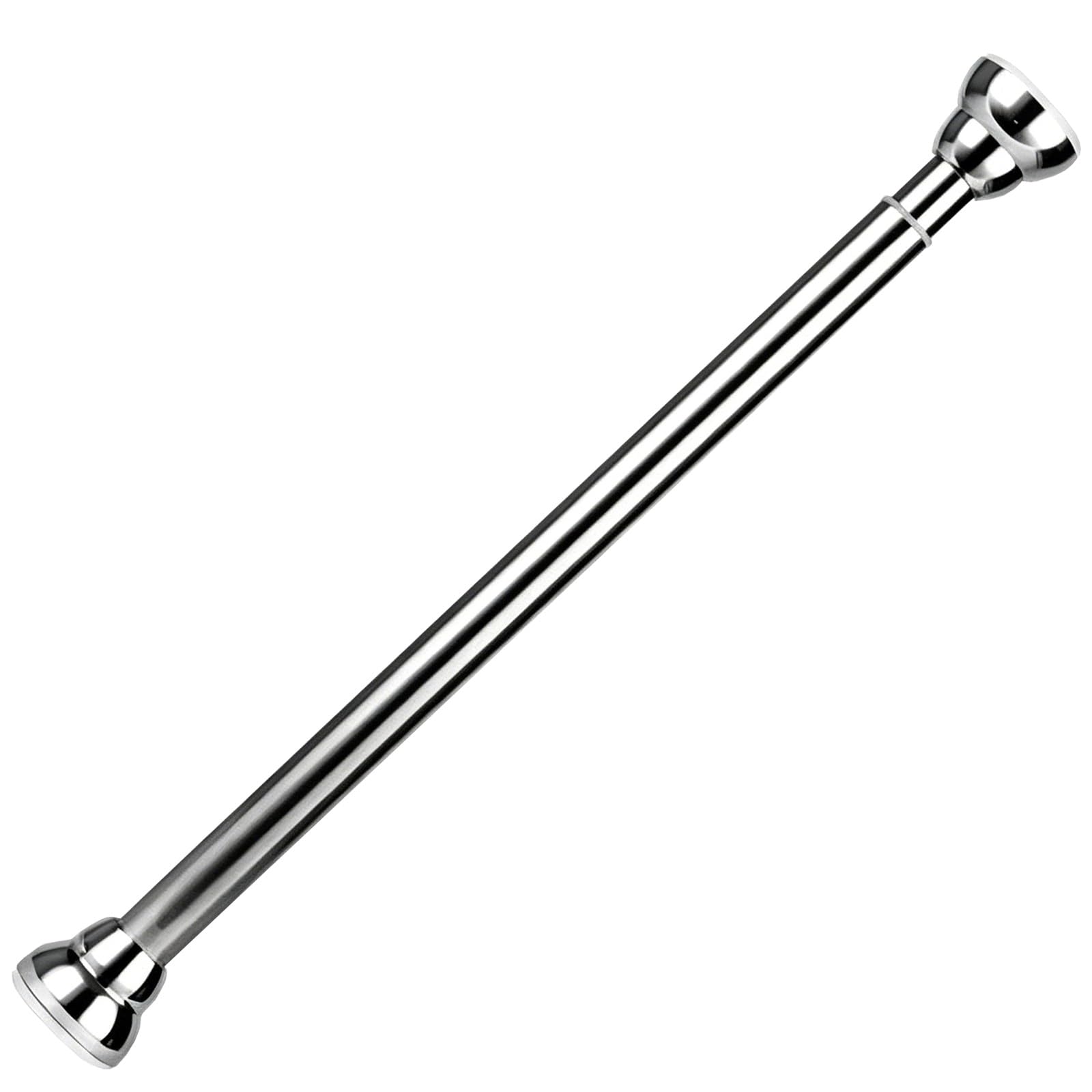 304 Stainless Steel Shower Curtain Rod, Extendable 10" to 90", Non Slip Pads, No Drill for Living Room Bedroom Bathroom Closet Kitchen Laundry Room(Silver,148-230cm/58-90in)