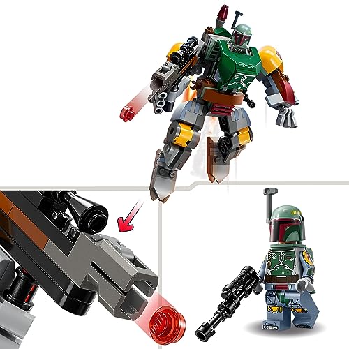 LEGO 75369 Star Wars Boba Fett Mech, baubare Actionfigur mit Blaster und Raketenrucksack mit Flick-Shooter, Sammelset für Kinder – Ansicht 3