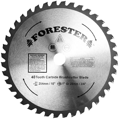 FORESTER Carbide Tip Brush Cutter Blade - 10in x 40 Teeth | Fits Most Straight Shaft Trimmers | Conversion Kit Sold Separately