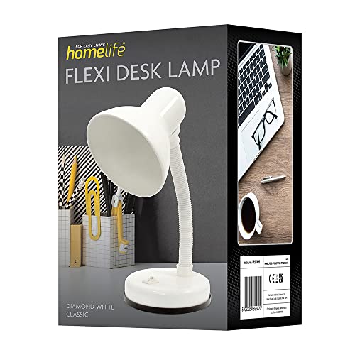 Classic 35w Flexible Neck Desk Lamp - Diamond White, 34cm - Image 4