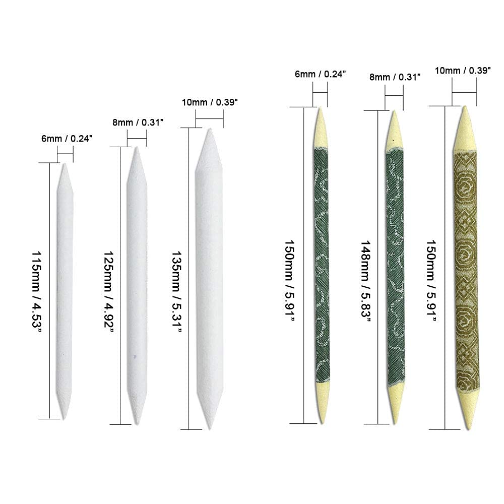 Orolotay Papierwischer Set 16-teilig - Zeichenwerkzeuge Für Schatten Und Verwischungen