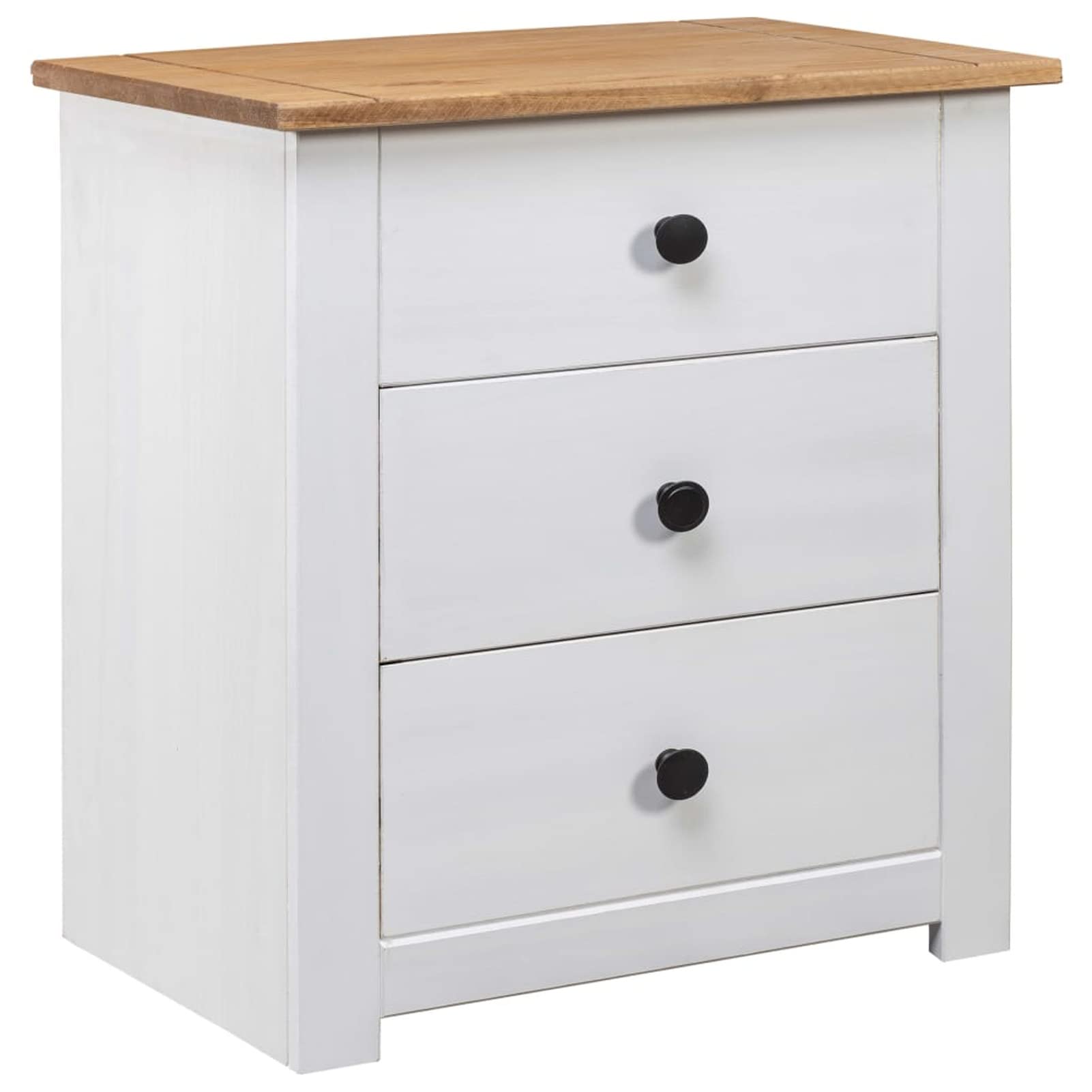 Table de Chevet Blanc en Pin pour une Chambre Scandi Douce