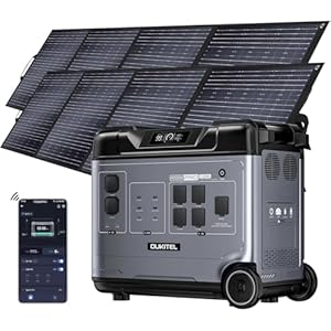 OUKITEL P5000 Pro 4000W Tragbare Powerstation mit 2 x 200W Solarpanels, 5120Wh Solar Generator, LiFePO4 Batterie, 1, 2 Std Vollladung, 15 Ausgang, APP, Portable Power Station für Camping, Reisen