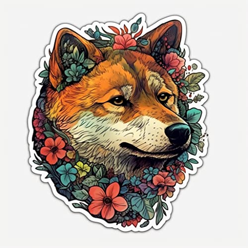 Image of Yoonek Graphics Shiba Inu Dog Vinyl Decal Sticker for Car, Laptop, Tumbler, More. #001617