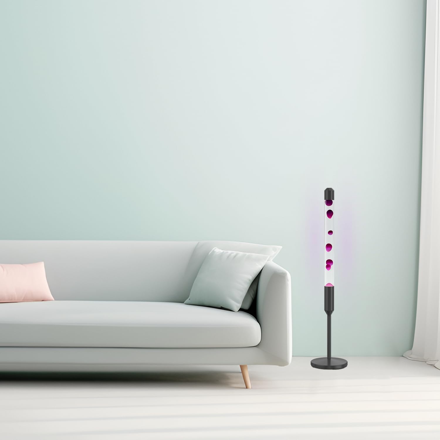 Kyzfy Lampe magma à mouvement liquide de 120,7 cm, lumière de relaxation d'ambiance, convient pour la décoration de la maison, salon, bureau, chambre, café (cire violette)