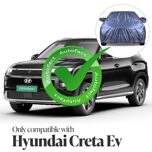 Image of Autofact Premium Car Cover for Creta Electric 2024 | All Weather Water-Resistant Full Body Car Cover | Light-Weight Triple-Stitched Outdoor Shield with UV Protection, Dustproof & Heat-Resistant