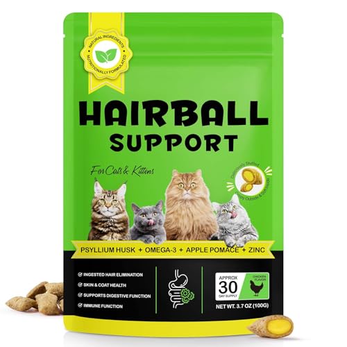 Chat anti-boule de poils - Épilation douce - Soin des cheveux et de la peau 2 en un - Anti-boules de poils - Dosage précis - Friandise pour chat au goût de poulet - 100 g