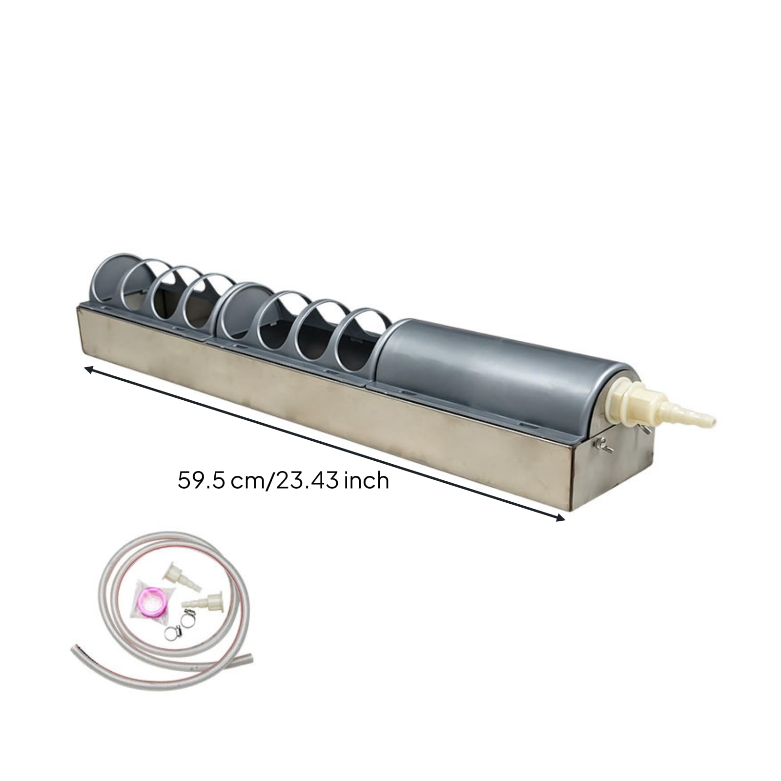 Gralara Abbeveratoio Automatico Universale Abbeveratoio a Vaschetta con Galleggiante Durevole Beverino per Pollaio, Fattoria, 60cm, Con Coperchio Divisorio