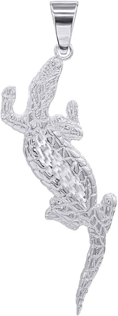 Fine Sterling Silver Alligator Pendant