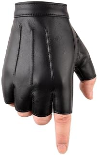 ketmart Fingerless Driving Gloves PU Faux Leather Outdoor Sport Black Half Finger Glove for Men Women Teens Price In India