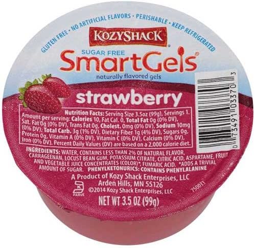 Kozy Shack Sugar Free Strawberry Gel, 3.5 Ounce -- 48 per case.