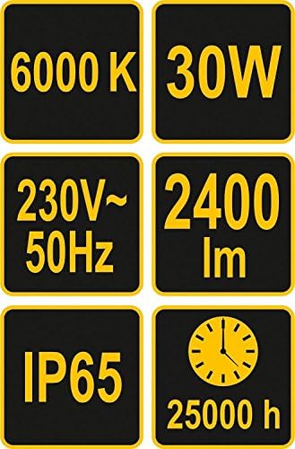 VOREL SMD LED Spotlight Floodlight 30 W 2400 LM 120° IP65, Black - Image 3
