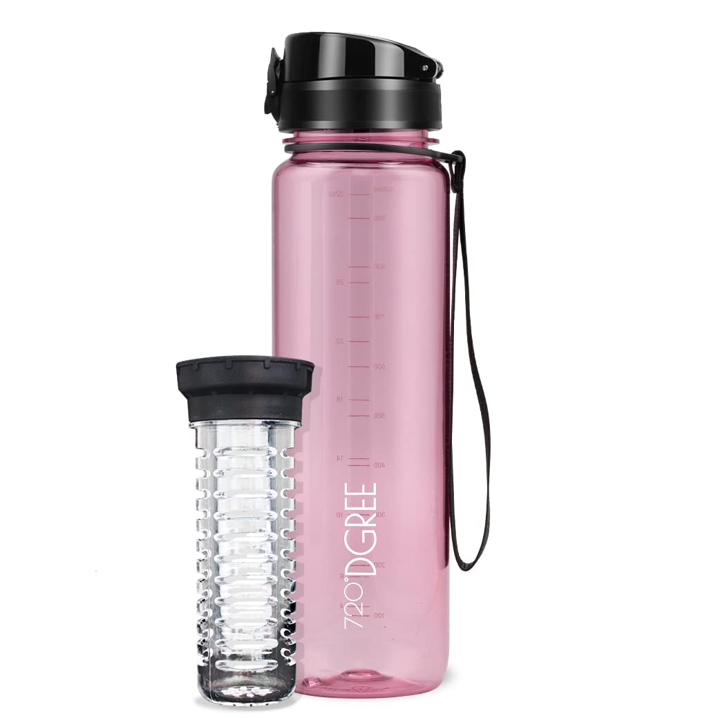Water Bottle “uberBottle“ +Fruit-Infuser - 350ml, 500ml, 650ml, 1l, 1.5l - BPA-Free Tritan, Leakproof, Reusable - Sports Drinking Bottle for Kids, Gym, Fitness, Outdoor, Cycling, School