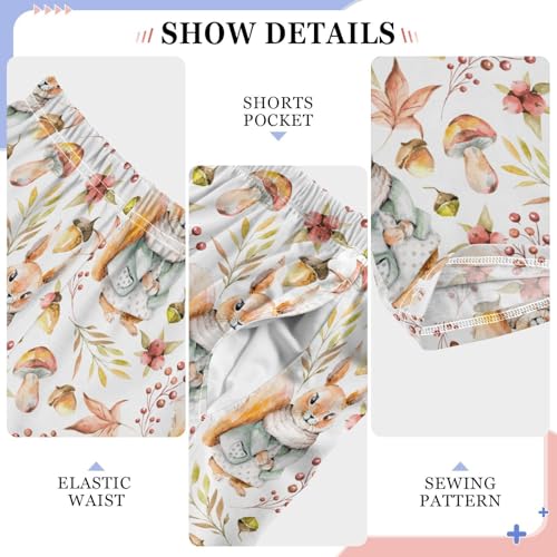 ZZXXB Lovely Squirrel and Berry Boys Long Pants Soft Trousers Elastic Waist Kids Lounge Bottoms with Pockets S-XL4